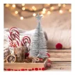 Mini dekor műfenyő - glitteres - 18 cm - 4 szín
