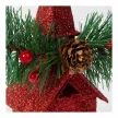 Karácsonyi glitteres templom akasztóval - 16 x 6,5 cm - piros