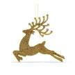 Karácsonyfadísz - glitteres rénszarvas - 12 cm - piros/arany/ezüst - 4 db / csomag
