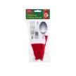 Karácsonyi evőeszköz dekor - mikulássapka - 17 cm - 3 féle - 6 db / csomag