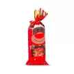 Karácsonyi italos üveg tartó szalaggal - rénszarvas - poliészter - 32 x 12,5 cm