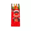 Karácsonyi italos üveg tartó szalaggal - rénszarvas - poliészter - 32 x 12,5 cm
