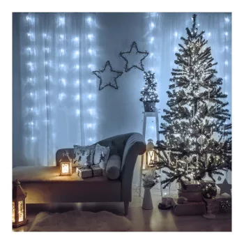   Fényfüggöny - 200 db LED - hidegfehér - hálózati - IP44 - 4,2 m - 8 program