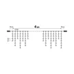 Fényfüggöny - 200 db LED - középfehér - hálózati - IP44 - 4,2 m - 8 program