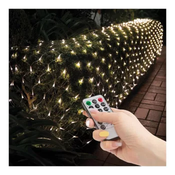   LED-es fényháló - 100 db melegfehér LED-del - 1,5 x 1,5 m - 230V - távirányítós