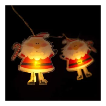   LED fényfüzér - mikulás - 10 LED - 1,35 méter - melegfehér - 2 x AA
