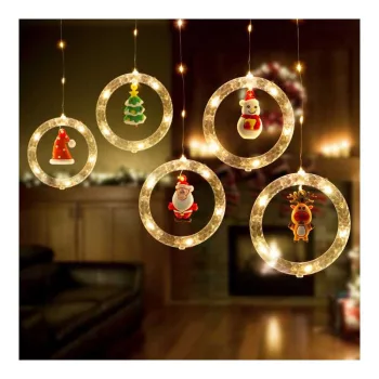   LED-es fényfüggöny - mikulás - 1,8 x 0,5 m - 125 melegfehér LED