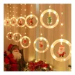 LED-es fényfüggöny - mikulás - 1,8 x 0,5 m - 125 melegfehér LED