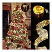 Karácsonyi LED-es szalag - ezüst - 2 m x 5 cm - 2 x AA