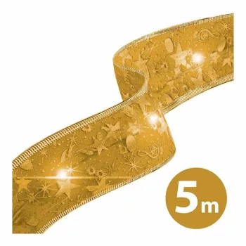   Karácsonyi LED-es szalag - arany - 5 m x 5 cm - 50 LED - USB
