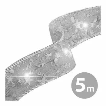   Karácsonyi LED-es szalag - ezüst - 5 m x 5 cm - 50 LED - USB