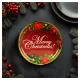 Karácsonyi kínálótál - műanyag - "Merry Christmas" - 22 cm