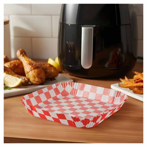 Air fryer sütőpapír - kockás, négyzet - 20 cm - 50 db / csomag