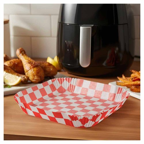 Air fryer sütőpapír - kockás, négyzet - 23 cm - 50 db / csomag
