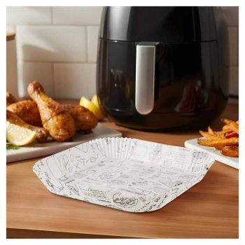   Air fryer sütőpapír - mintás, négyzet - 20 cm - 50 db / csomag