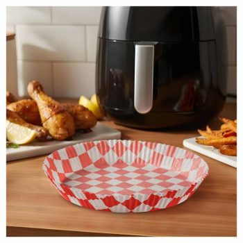   Air fryer sütőpapír - kockás, kör - 20 cm - 50 db / csomag