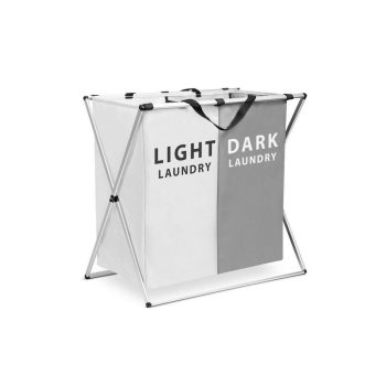   Szennyestartó kosár - szövetből, összecsukható fém vázzal - 57,5 x 36,5 x 58 cm