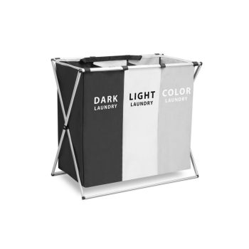   Szennyestartó kosár - szövetből, összecsukható fém vázzal - 65 x 37 x 58 cm