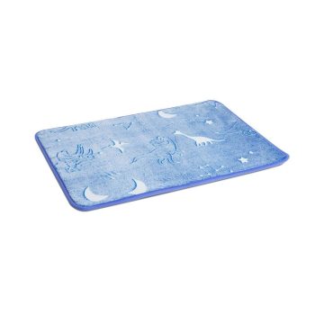   Világító szőnyeg - kék, dinoszauruszos, foszforeszkáló - 60 x 40 cm