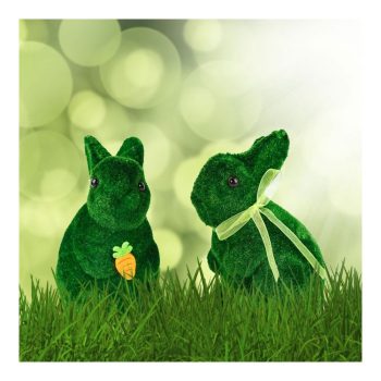 Húsvéti dekoráció - nyuszi - 2 féle - 15 cm - zöld