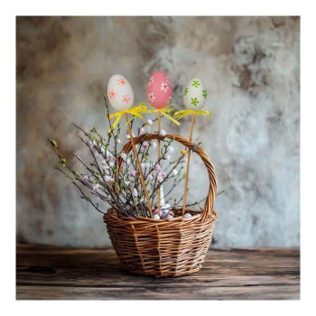   Húsvéti dekoráció - tojás szett - leszúrható - 6 féle - 4 cm - 6 db / csomag