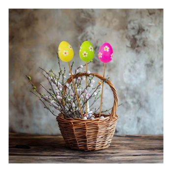   Húsvéti dekoráció - tojás szett - leszúrható - 6 féle - 4 cm