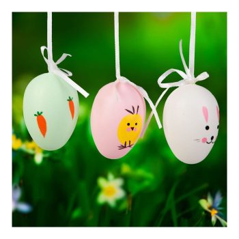   Húsvéti dekoráció - tojás szett - 3 féle - 6 cm - 6 db / csomag