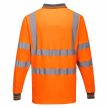 Portwest S271 Hosszú ujjú jól láthatósági pamutgazdag galléros póló