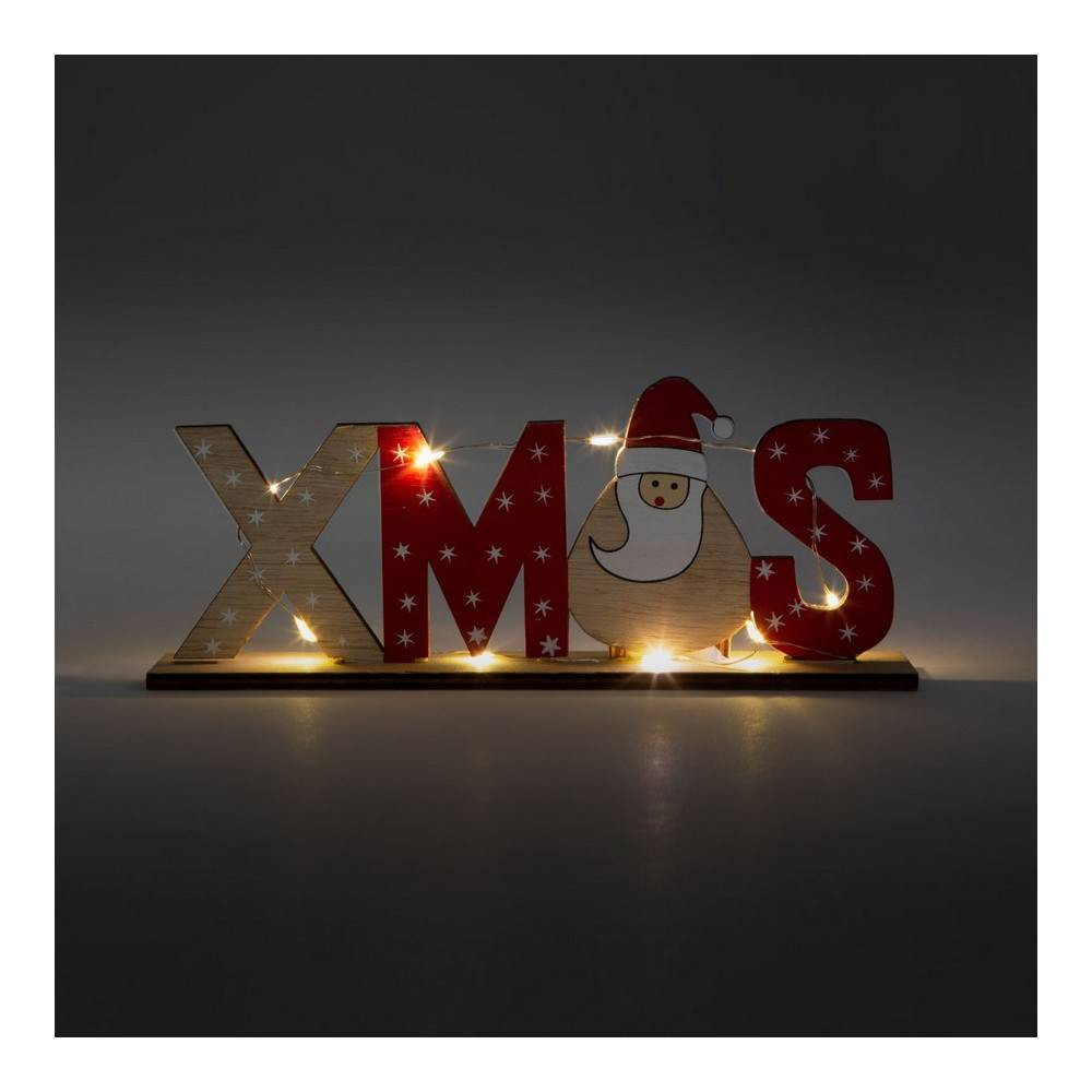 LED-es karácsonyi polcdísz - mikulásos - 21 x 4 x 8,5 cm